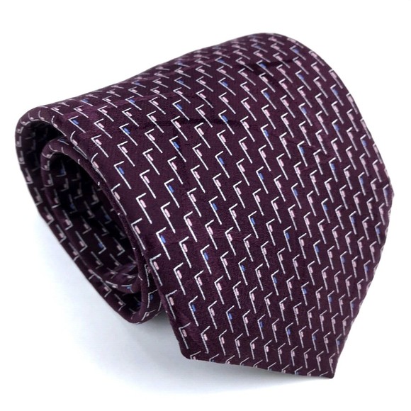 BRIONI Silk Tie Hand Made In Italy Dark Purple Blue Pink Italian Men Necktie 60" - Picture 3 of 12